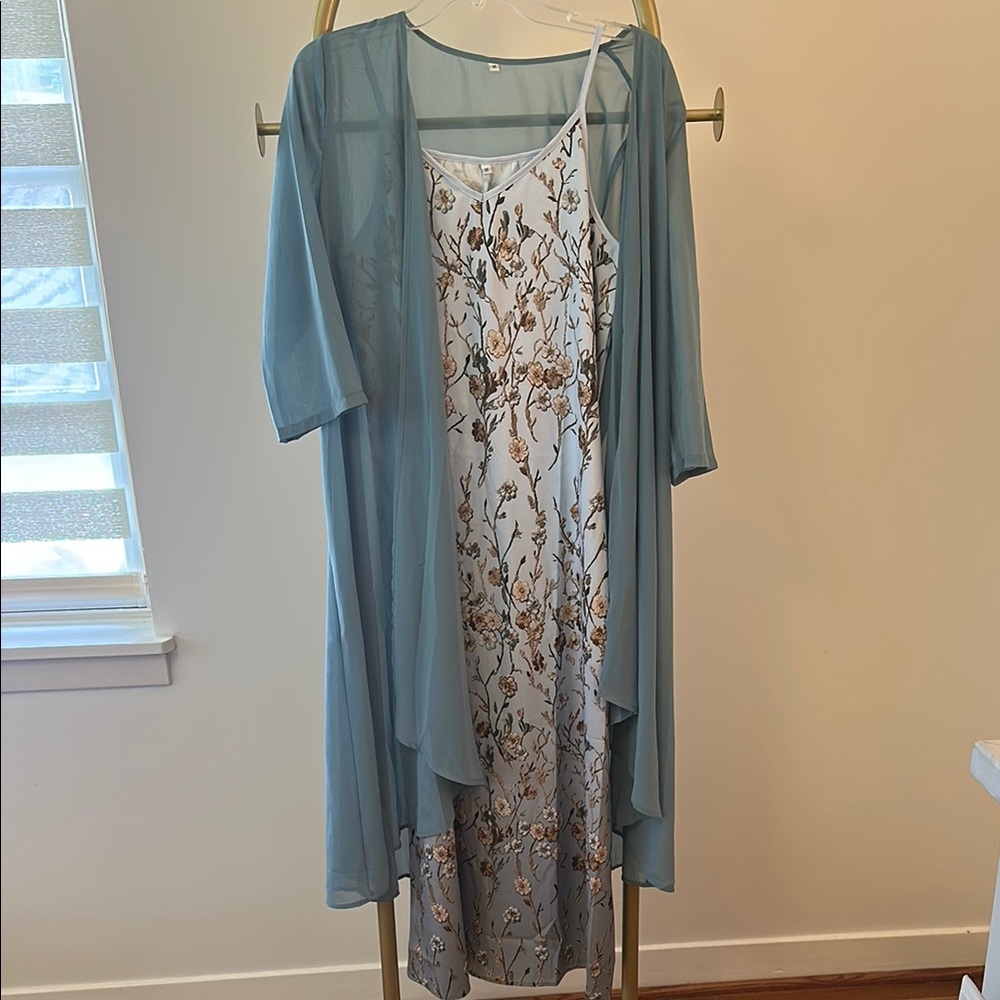 Flower printed dress & jacket